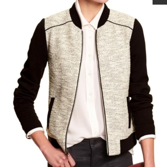Banana Republic Jackets & Blazers - Banana Republic Tweed Body Baseball Jacket